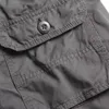 Men's Shorts Casual Regular Solid Pockets Khaki Black Cotton Summer Cargo Army green 1505# G221012