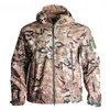 Utomhusjackor Softshell Tad Camouflage Tactical Hunting Jacket eller byxor Män Fleece Camping Vandring Windbreaker Militärdräkter