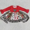 Girl Dresses Wholesale Valentine Day Kids Dress Love Baby Ruffle Red Leopard Heart Clothing Children Infant Spring Toddler Twirl Clothes