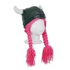 Hats Children Ox Horn Shape Hat Cute Style Outdoor Acrylic Fibres Windproof For Keep Warming Protect Ear Dropship