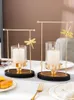 Candle Holders European Gold Holder Stand Small Metal Vintage Cylinder Vase Glass Chandelier Bougeoir Candlestick DL60ZT