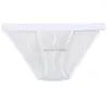 Unterhosen 5 teile/los Durchsichtige Kreis Löcher Bikini Slip Sexy männer Unterwäsche Transparent Mode Stil Mini Männliche Shorts