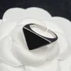 Dreieck-Designer-Halskette, Ohrringe, Ring für Damen, Silber, schwarze Perle, Diamant-Schmuckset