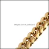 Chains 14K Yellow Gold Plated Mens Heavy Miami Cuban Chain Necklace 217 R2 Drop Delivery 2022 Jewelry Necklaces Pendants Dhaug