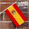 Bannerflaggor Banner Flags Spanien Mini Flag Hand Hålls små miniatyr spanska på stick Fade Resistenta livliga färger 5x8 tum med solid DHGLH