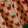 Женские трикотажные футболки в форме сердца Argyle Diamonds с круглым вырезом High Street Kawaii Вязаные женские свитера с длинными рукавами и пуговицами Короткие джемперы Женские кардиганы T221012