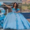 Vestidos quinceanera de cetim com borla, ombro de fora, meninas mexicanas, doce 16, vestido flor 3d, vestidos de xv anos 326 326