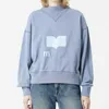 Isabel Marant Designer Pullover Sweatshirt Flock Print نصف ذي طوق طويل الأكمام سترة تيري فضفاضة للنساء أزياء هوديز