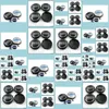 Крышки колес 3Colors 4PCS 64 -мм Voo Wheel Center Caps Hub Er Значок эмблемы черный/серый/синий C30 C70 S40 V50 S60 V60 V70 S80 XC90 DR DH6VK