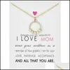 Pendant Necklaces I Love Mom Circle Pendant Choker Necklaces With Card Gold Sier Cz Chain For Women Fashion Jewelry Mothers Day Gift Dh1Fe