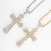Pendant Necklaces Hip Hop Iced Out Cuban Link Chain Men Cross Gold Color Women Jewellery Gift