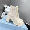 Designer Shoes Women Ankle Boots Australia Martin Boot Luxury Boots Outdoor Thick Bottom Nylon Mid-length long Bootss With Box 35-40