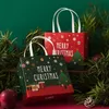 Juldekorationer presentpåsar Santa Paper Bag med handtag God jul barnfest gynnar påse xmas gåvor paket påsar th0575