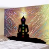 Tapestries Boeddha Tapestry Meditatie Chakra Wall Hangende yoga Mandala Room Decor Boho Home Achtergrond Doek