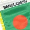 Bandera colgante de ventana con flecos de Bangladesh, 10x15 cm, minibanderas de intercambio de Bangladesh de doble cara con ventosa para decoración de puertas de oficina en casa