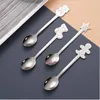 Christmas Decorations 4pcs/set Stainless Coffee Dessert Spoons For Home Year Gifts Tableware Kitchen Accessories