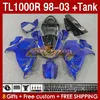 Fairings Tank f￶r Suzuki Srad TL-1000 TL 1000 R 1000R 98-03 Kroppsarbete 162NO.26 TL1000 R TL1000R 98 99 00 01 02 03 TL-1000R 1998 1999 2000 2001 2002 2003 Fairing Blue Glossy