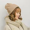 Beanieskull Caps Winter Warm Woenie Santoe Oversize Hat For Women Autumn Rallmatch Moda coreana Grande cabe￧a grande malha 221013