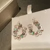 Stud sinzry figurino de jóias de alta qualidade Zircão cúbico colorido bling geométrico Cristal coreano Brincos brilhantes 2210143865696