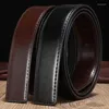 Belts Cow Leather No Buckle Real Genuine Belt Without Pin Strap Designer Men High Quality 3.0cm 3.3cm 3.5cm 3.8cmBelts