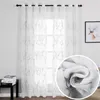 Curtain Sheer Curtains Embroidered Football Tulle For Children Boys Living Room Bedroom White Voile