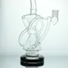 Glass Bong Dab Rig Hockahs Tornado Cyclone Recycler Rigs 12 Recyclers 튜브 워터 파이프 14mm 조인트 봉은 Heady Bowl