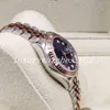 Lady Watch Women's 31mm Rose Gold Two Tone Green Purple Dial Diamond Time Scale Ladies Jubilee Mechanical 904l Rostfritt stål Kvinnor Watches