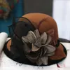 Beanie/Kafatası Kapakları Zarif Lady Çiçek Şapkı Kadın Düğün Çay Partisi Kilisesi Seyahat Kapı Yaz Organza Şapkası Giyim Aksesuar Vintage Sıcak T221013