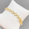 Braccialetti con ciondoli Squisito lussuoso braccialetto in oro 18 carati placcato in zirconi lucidi gioielli con bracciale in stile europeo affascinanti donne di fascia alta accessori per bracciali