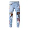 Jeans pour hommes Mens Designer Distressed Ripped Biker Slim Fit Moto pour Homme Skinny Denim Pantalon Taille 28-40