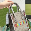 Graffiti Tote Bag Designer Crossbody Tas Dames Handtas Totes Portemonnee Gecoat Leer Kleur Letters Afneembare Canvas Band Mode L200U