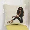 Pillow 2022 Selling Fashion Long Hair Woman Lovely Girls Home Decorative Sofa Bedside Throw Pillows Cotton Linen Pillowcase