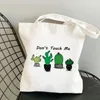 Bolsas de compras Cactus Planta Impresión Bolsa de lona Harajuku Un hombro Estudiante Moda Tote Spot