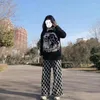Dames truien Japanse anime grafische grafische lange mouw trui vrouwen donkere esthetiek casual gebreide top punk alt winter dikke kleding Koreaans Koreaans