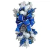 Flores decorativas Garland de Natal com luzes de férias em casa Classics de escada de escada Artificial grinaldas para escadas Portas