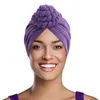 Capo turbante intrecciato Turban Headwrap Solid Colore Hijabs musulmano per donne Accessori per capelli che chiomiche per la cura dei capelli