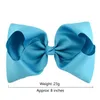 20 Colors Party Favor Candy Color 8 Inch Baby Ribbon Bow Hairpin Clips Girls Large Bowknot Barrette Kids Hairbows Kids Hair Accessories