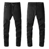 Jeans pour hommes gris pour homme Designer Skinny Fit Rip Skull Slim Biker Mens Denim Détresse Culte Rappeur Street Hip Hop Curvy Longue Jambe Droite Stretch