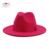 Cappelli da berretto/cranio cappelli di fedora rosa caldo con banda a nastro da donna gustom della festa vintage della chiesa jazz cappello jazz hat ladies chapeu femminino t221013