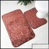 Badmatten Badmatten Mat 2-delige Set Cobblestone Patroon Toilet ER voetkussen niet-slip absorberende badkamer deurmat flanel zachte vloerkleed auto ot4du