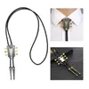 Bow Ties Vintage Cowboy Guitar Head Stop Mens Bolo Tie skórzana linowa lina długi naszyjnik łańcuch sweter