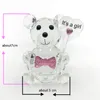 20pcs Baby Girl Shower Favors Favours Crystal Bear z różowymi łupkami idealny na przyjęcie urodzinowe Dekoracyjne nowonarodzone chrzty Pierwszy prezent komunia