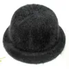 Шапочка/кепки черепа кроличьи мех элегантная женщина шляпа купола короткие шляпы по краям