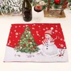 Pano de malha de malha Santa Snowman Snow Decorative Placemat Cartoon Doll Isolle Pad Rre15141