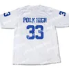NEUE Fußballtrikots Fußballtrikots Männer Al Bundy #33 Polk High Fußballfilmtrikot Vollgenäht Blau Weiß Lila Größe S-4XL