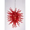 Contemporary Custom Made LED Lamps Pendant Lights 100% Hand Blown Murano Style Crystal Red Glass Chandelier Hanging Fixtures Home Decoration LR1448