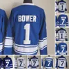 1917-1999 Movie Retro CCM Hockey Jersey Embroidery 1 Johnny Bower 7 Tim Horton Men Vintage Jerseys White Blue Green