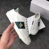 Designer Men's Ace embroidered sneaker Ace White sneakers Women Real Leather Shoes embroidery Classic Shoe python Embroidered bees tiger big size 48 NO9