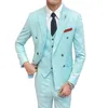 Herrenanz￼ge Doppelbruster M￤nner Slim Fit 3 St￼cke Blazer Hosen Herren Hochzeitsanzug Red Sky Blue Designs Ehemarke