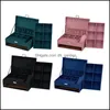 Jewelry Pouches Bags Jewelry Pouches Veet Green Stud Organizer Retro Style Ring Necklace Makeup Storage Box Cases Watch With Lock Gi Dh0Cl